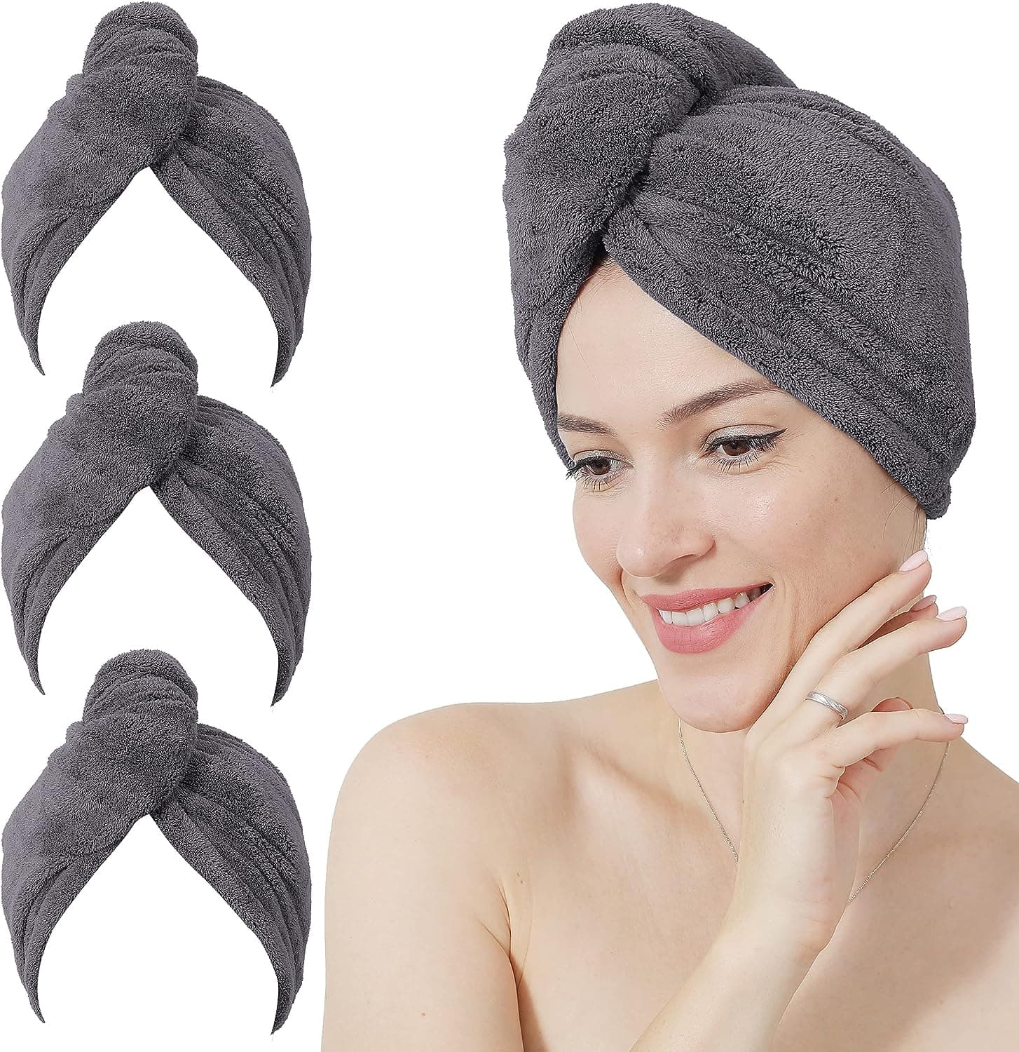 Thick Velvet Microfiber Hair Towel Wrap - Image 2